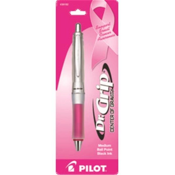 Pilot Pilot Corporation Of America 36192 Dr. Grip Center Of Gravity Pink Ribbon Retractable Ballpoint Pen 1.0mm Black 36192